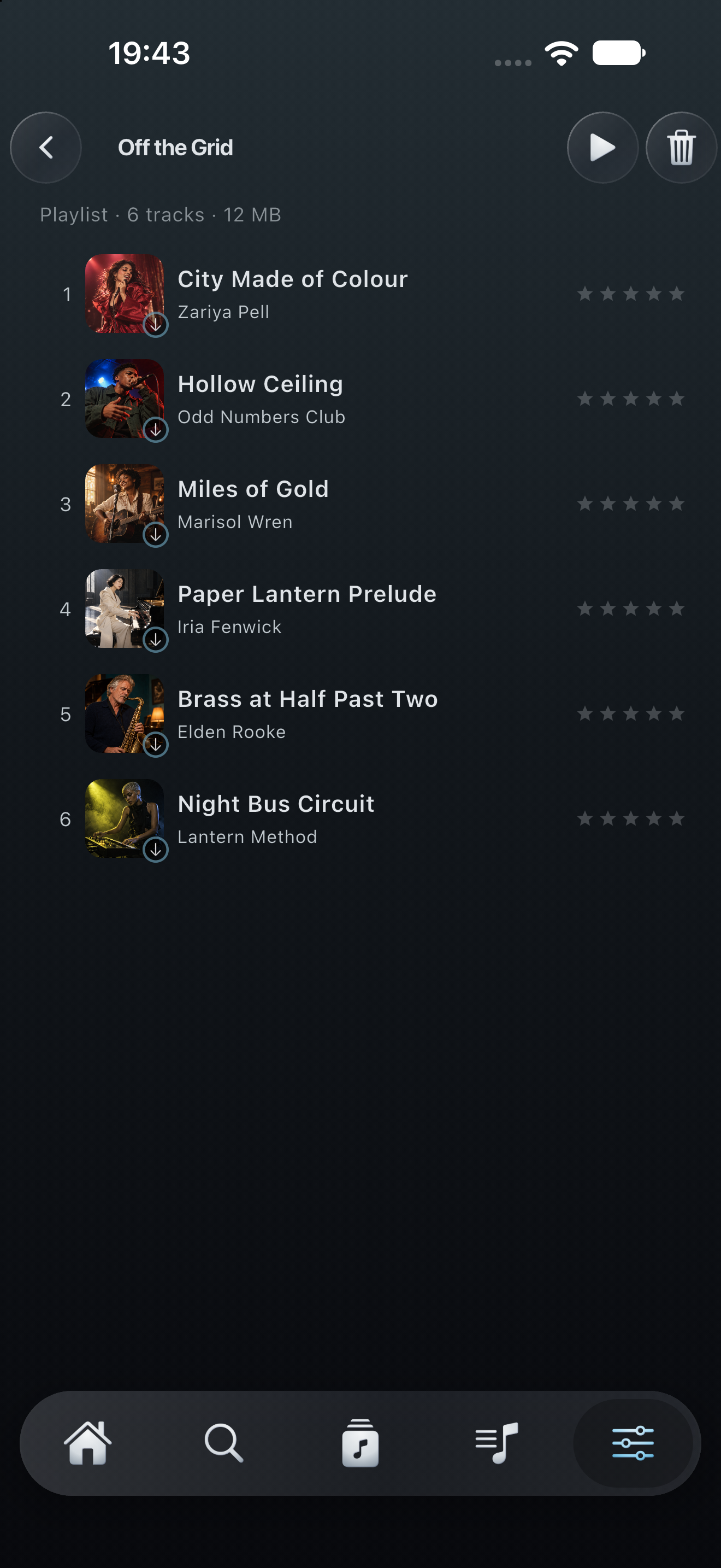 Flex 2.0 preview: downloaded music available offline