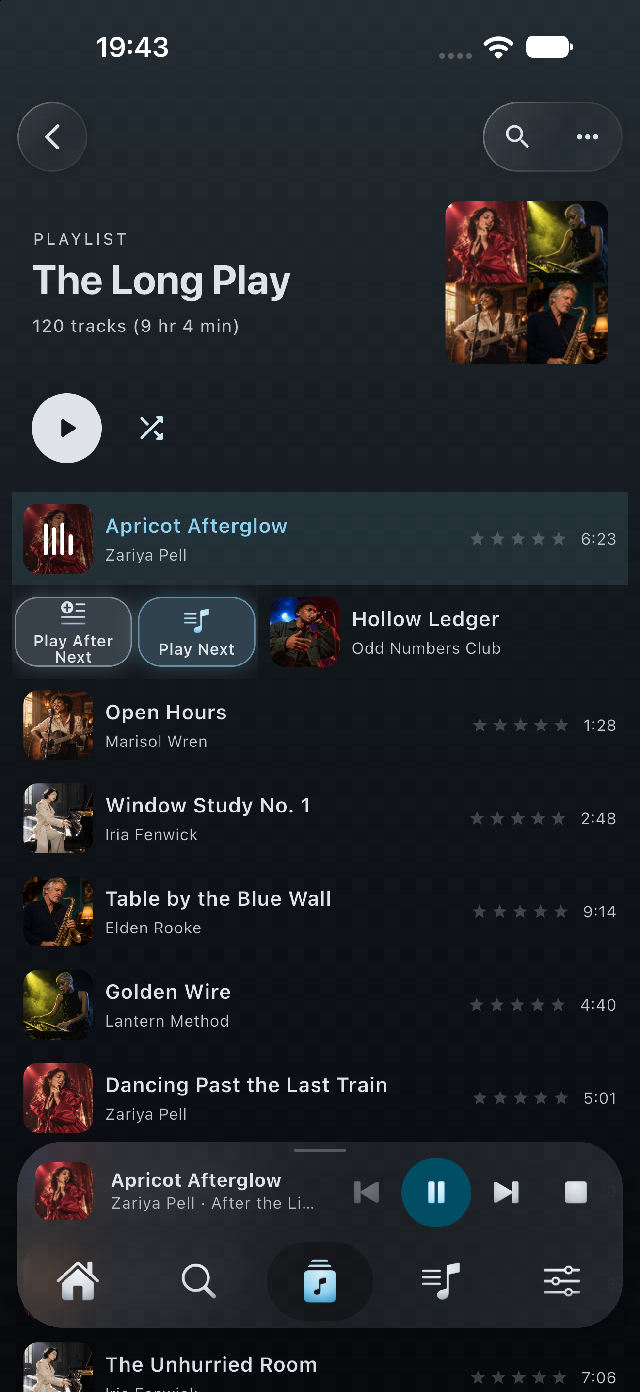 Flex 2.0 preview: Play Next and Play After Next swipe actions